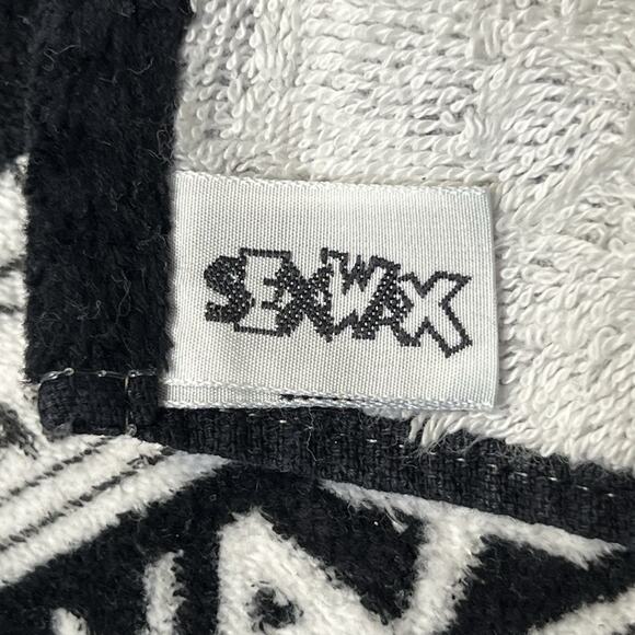 Vintage 80s Sex Wax Beach Towel Size 61” X 32” Mr Zog’s All Over Print Black - Picture 3 of 11